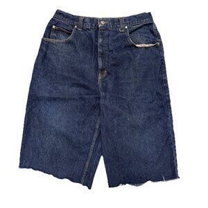 Vintage Anchor Blue Huge Baggy Jean Shorts Mens 36 (32x15) Y2K Dark Wash Skate